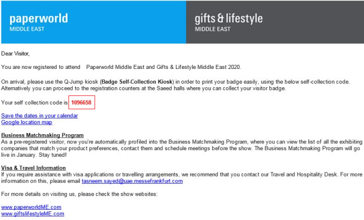 email confirmation screenshot