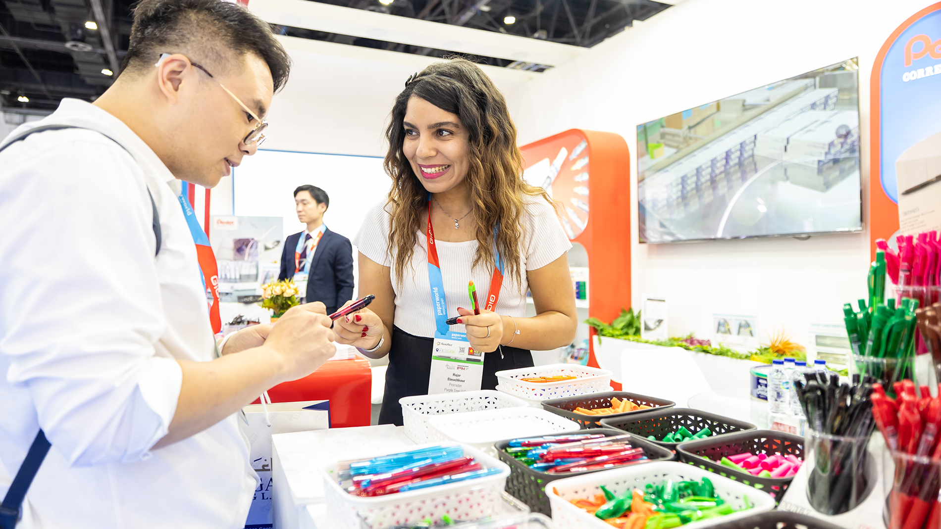 Visitor and exhibitor interaction at Paperworld Middle East
